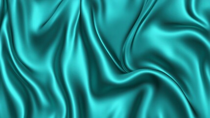 Fototapeta premium Stunning Teal Silk Fabric Texture. High Definition Image of Fluid Drapery Design. Elegant and Luxurious Teal Fabric Background. Perfect for Graphic Resources and Digital Design Projects.