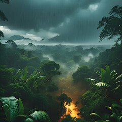 tropical island in the night