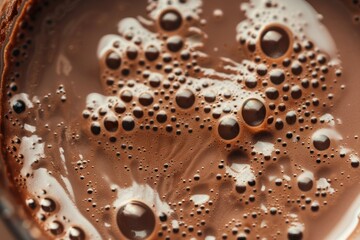 Dark brown hot chocolate drink. Image illustrated food for advertisement