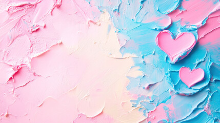 Fototapeta premium A Vibrant and Colorful Abstract Background Featuring Hearts in Beautiful Pink and Blue Shades