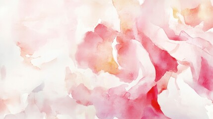 Abstract Watercolor Floral Art: Delicate Pink Rose Petals