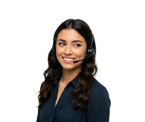 Beautiful woman customer service Support.