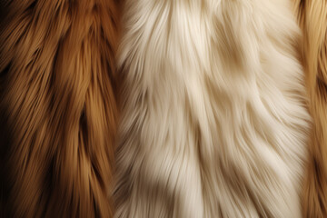 Processed collage of fluffy animal fur surface texture. Background for banner, backdrop or texture
