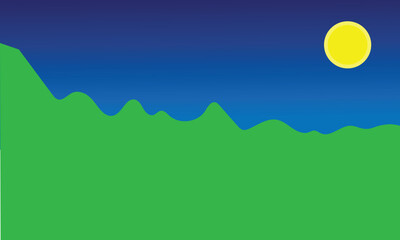 landscape with moon and mountains