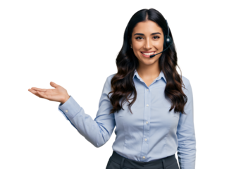 Beautiful woman customer service Support.