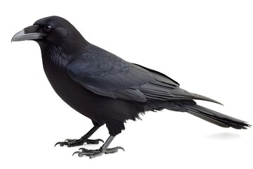 Obraz premium Crow Isolated on White Background.