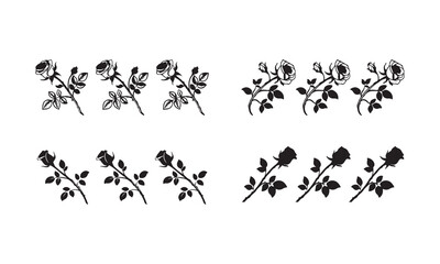Rose Silhouettes Collection vectors files
