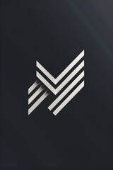 Minimalist Abstract Logo Design Featuring Geometric Shapes and Monochromatic Palette