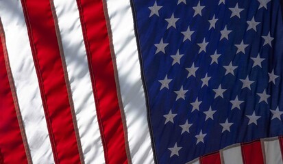 Patriotic Flag Close-Up View