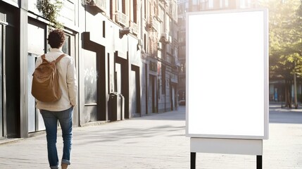 Fototapeta premium It serves as a blank canvas for creative marketing in the city.