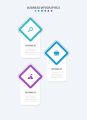 Vertical progress bar featuring 3 arrow-shaped elements, symbolizing the three stages of business strategy and progression. Clean timeline infographic design template. Vector for mobile presentation.