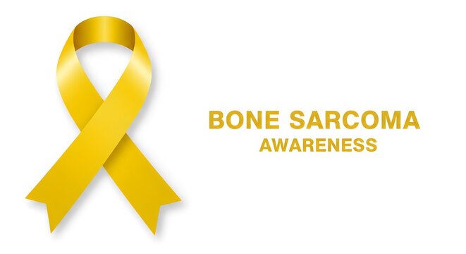 Yellow ribbon symbol designed for bone sarcoma awareness campaign emphasizing simplicity, strength, and hope for spreading awareness and care for bone cancer patient and survivor globally