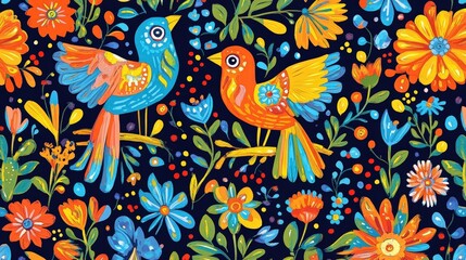 Rich, vivid patterns reflecting the beauty of traditional Mexican textiles.