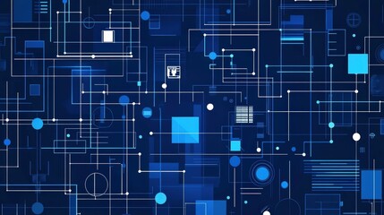 Intricate seamless pattern showcasing architectural blueprint designs.