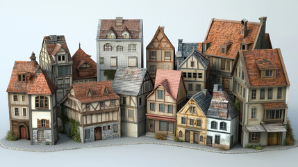 Fototapeta premium old houses in the old town