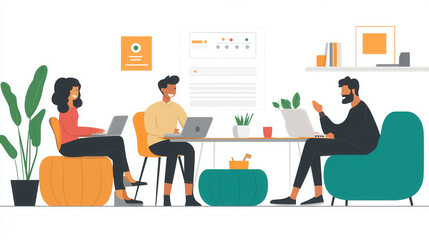 Multicultural Team Brainstorming Ideas in a Modern Office, Showcasing Inclusivity, Teamwork, and Shared Creativity Through Dynamic Discussions