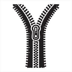 zipper silhouette on white background
