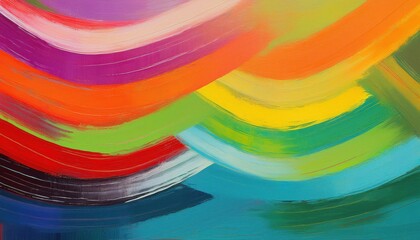 Obraz premium Vibrant and Expressive Abstract Artwork Colorful Stripes on Canvas Showcasing a Dynamic Palette of Colors Painted in