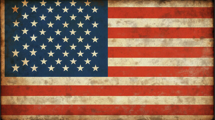 Fototapeta premium United States Flag on Rustic Wooden Background Patriotic Stars and Stripes USA Flag Decor Image