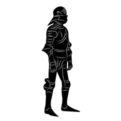 silhouette knight on white background vector