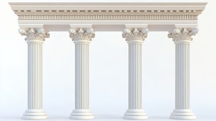 Fototapeta premium White pillars stand majestically as part of the architectural design.
