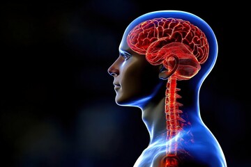 Abstract Background Highlighting a Brain Hologram