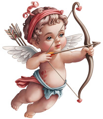 Obraz premium Cupid shooting love arrow, Valentine's Day