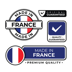 Badge bundle made in France label icon emblem isolated on white background