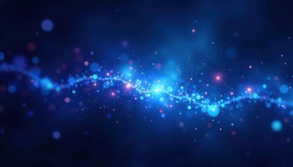 Vibrant blue energy field with glowing particles, beam, universe, power