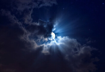 Fototapeta premium Moonlight wallpaper. full moon background