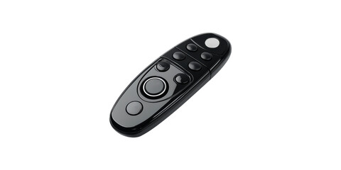 Black remote control device with buttons isolated on transparent background