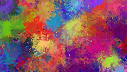 Vibrant Multicolor Grunge Texture A Whimsical Abstraction of Colors and Patterns in a Gritty Urban Landscape