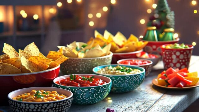 A Festive Fiesta of Tortilla Chips and Dips