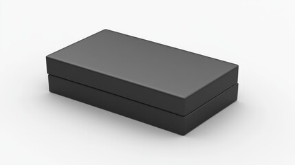 Fototapeta premium Sleek Black Rectangular Box Mockup: Ideal for Packaging Design Presentations