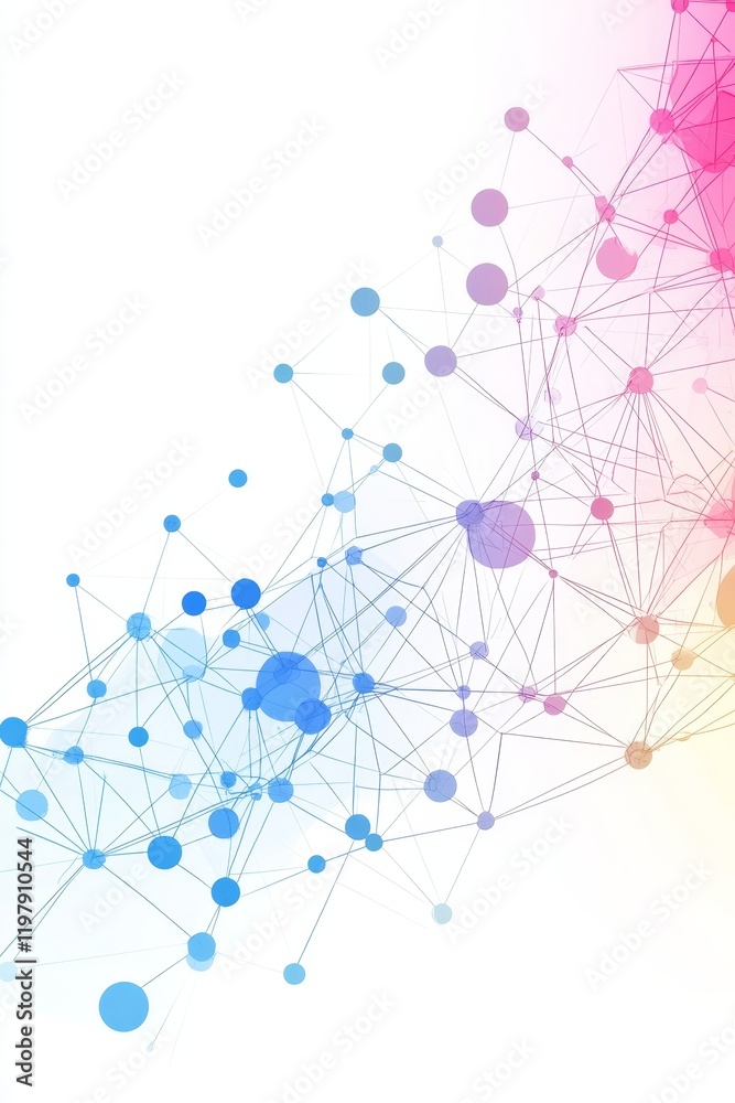 Poster abstract network connections, dynamic pattern on gradient background telecommunications concept
