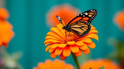 Obraz premium monarch butterfly on flower
