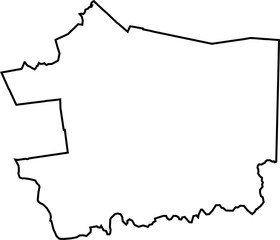 Outline Contour Printable Map  of the New London County/ Connecticut/ United States of America (Canva, PowerPoint)