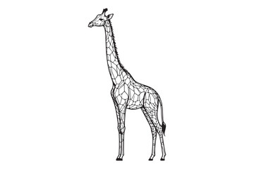 Naklejka premium Giraffe Line drawing