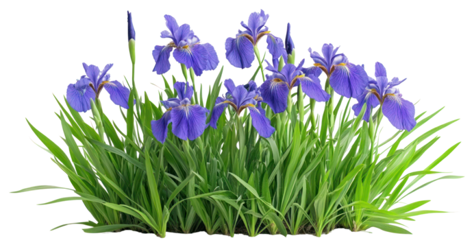 PNG Iris flowers bush irises purple arrangement.
