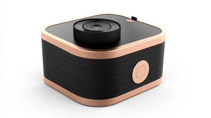 Obraz premium Stylish Rose Gold and Black Cube Camera Design