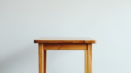 Simple Wooden Table Against a Light Wall: A Minimalist Interior Design