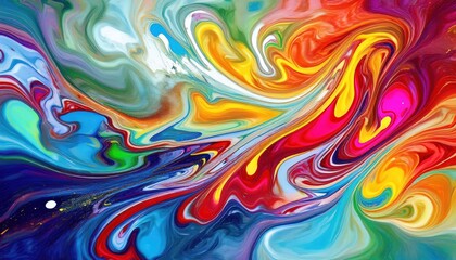 Vibrant Abstract Expressionism A Swirling Dance of Colors and Textures in a Captivating Decorative Painting for Modern Spaces, Crafted on at3.