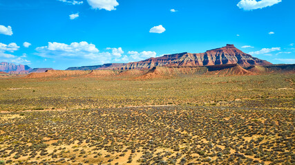 Aerial of Majestic Red Rock Formations in Utah Desert