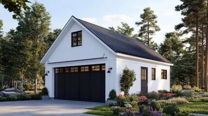 Obraz premium Pitch-roofed structure complements any property.