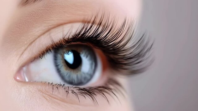 Closeup of female beautiful eyes. Good vision and eyes health. Vision testing, contact lens wearing and ophthalmology concept. Medical laser eye correction, vision correction, lasik treatment