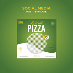 Professional Social Media Post Design Template for Restaurant Marketing. Sale Pizza in Social Media.
