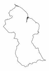 Guyana outline map