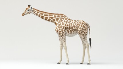 Fototapeta premium Realistic 3D Giraffe Model with Detailed Texture and Posture