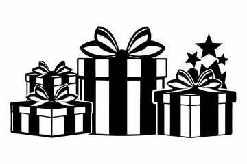 gift box icon silhouette vector illustration