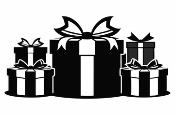 gift box icon silhouette vector illustration